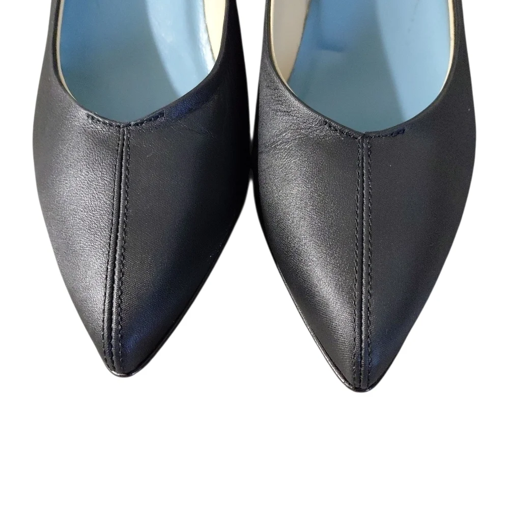 Valentina Rangoni Navy Leather Pump Blue Pointed Toe Heels Size 8.5